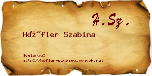 Höfler Szabina névjegykártya